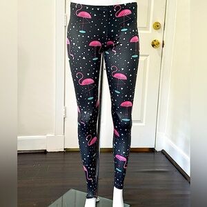 Flamingo Golf Black abstract leggings, size small, 90s vibes